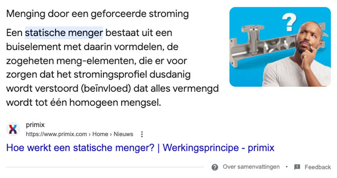 voorbeeld featured snippet