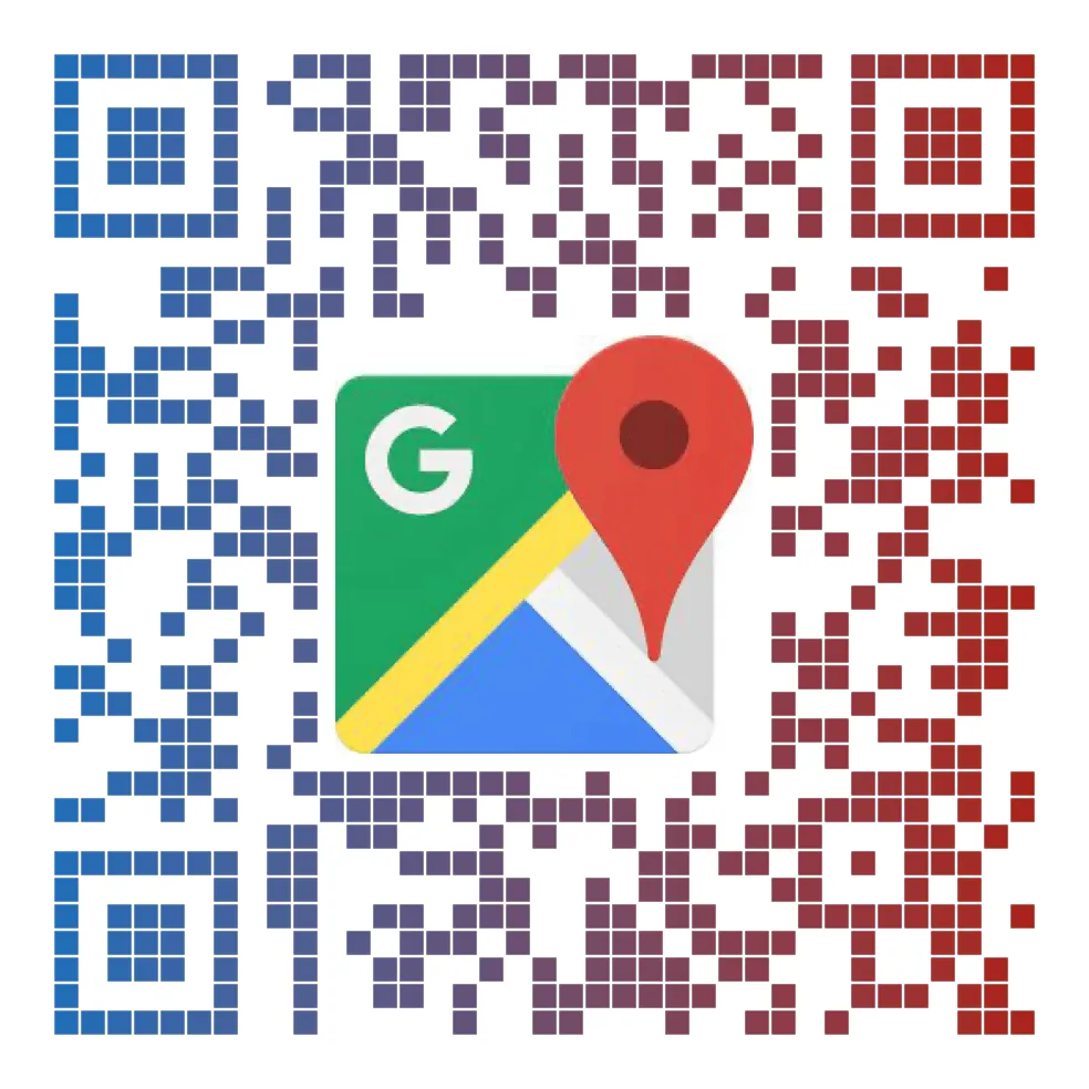QR blauw rood google maps