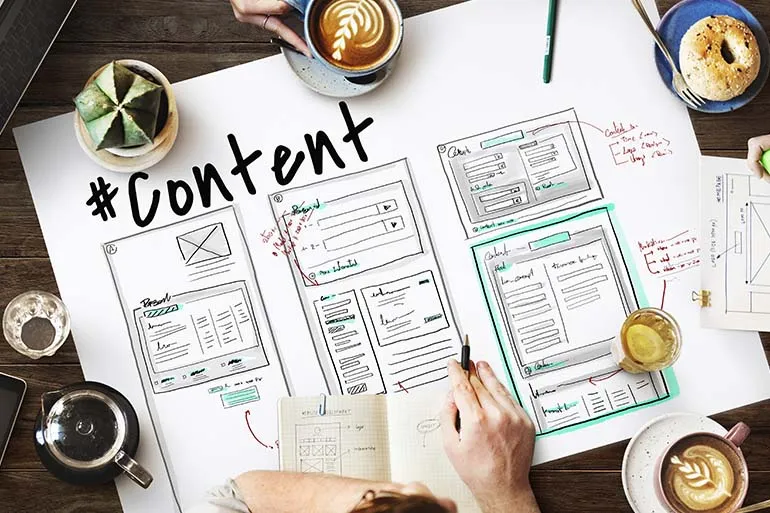 Een brainstorm sessie over contentmarketing, wat ook een dienst is die Emogy aanbiedt 