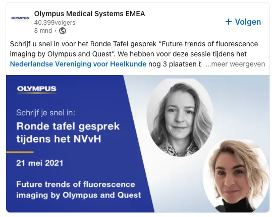 Engagement creëren via social media in een B2B omgeving.