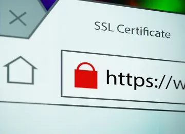 Een close-up van de url van de https://