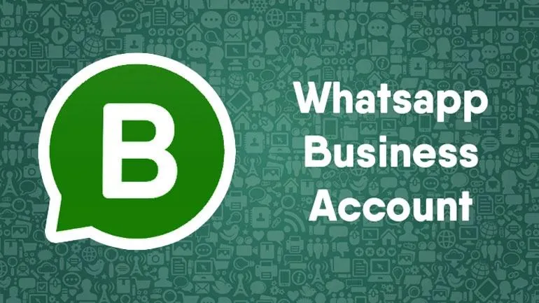 Een afbeelding van Whatsapp Business account met een groot whatsapp logo met een B erin